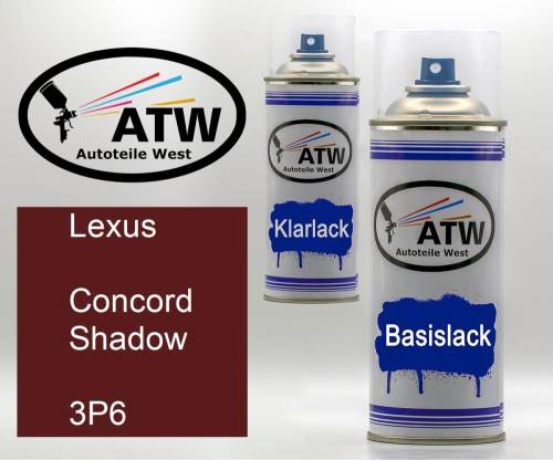 Lexus, Concord Shadow, 3P6: 400ml Sprühdose + 400ml Klarlack - Set, von ATW Autoteile West.
